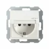 GIRA Steckdose 1f Rws Glz System 55 UP M.BS Klappd M.erh.Berührungsschutz Horiz/vert 41403 5