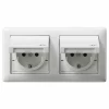 GIRA STECKDOSE SCHUKO 115803 RAHMEN 2FACH IP44 STANDARD 55 RW, WEIß 7