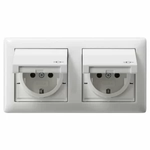 GIRA STECKDOSE SCHUKO 115803 RAHMEN 2FACH IP44 STANDARD 55 RW, WEIß 6