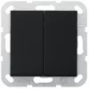 GIRA 2860005 TASTER 10 AX 250 V MIT RECHTER WIPPE UND SCHALTER S RIE 2 PORTS SCHWARZ MATT 8