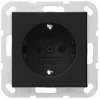 GIRA 0466005 SCHUKO-STECKDOSE 16 A 250 V~ OHNE BEFESTIGUNGSKRALLEN, SYSTEM 55, SCHWARZ MATT 7