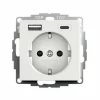 GIRA Steckdose 1f Rws Mt USB UP M.BS Horiz M.eingeb.USB-Spannungsversorgung IP20 245927 5